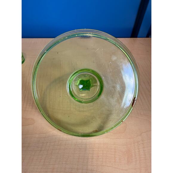 Uranium Glass Cordial Set of Three Glasses with Tray - Picture 5 of 5